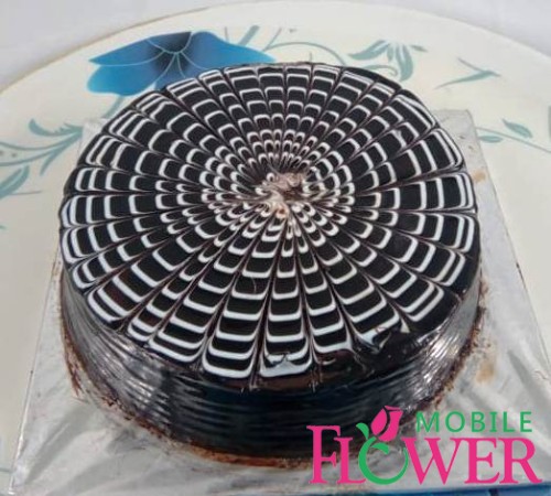 1/2kg cocolate cake by mobile flower pune